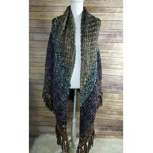 Free People Multicolor Knit Poncho